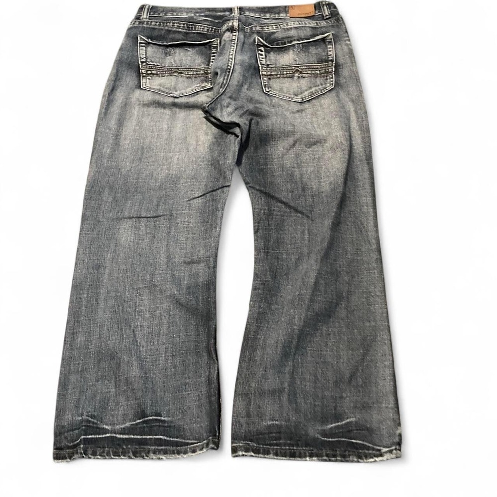 Flypaper faded pale blue bootcut jeans cotton vtg 00s grunge 36x30(34x29)